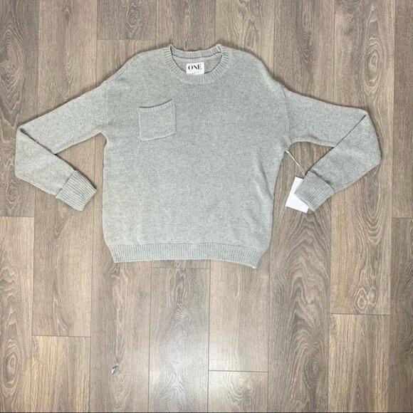 Free People One Teaspoon Classic Cotton Chunky Knit Sweater Grey Oversized XXS - Picture 3 of 15